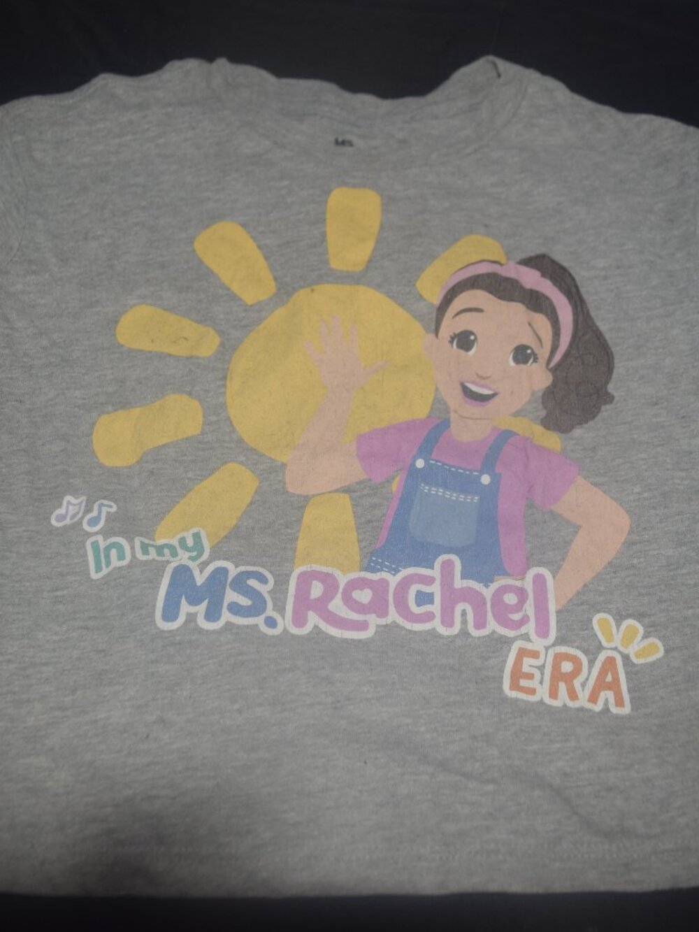 🍁Official Ms Rachel Toddler Short Sleeve Graphic T-Shirt Heather Gray size 3T